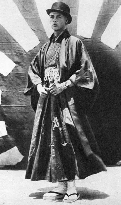 Framed Print : The Prince of Wales in Japanese costume, Japan, 1922 Framed Print : The Prince of Wales in Japanese costume, Japan, 1922