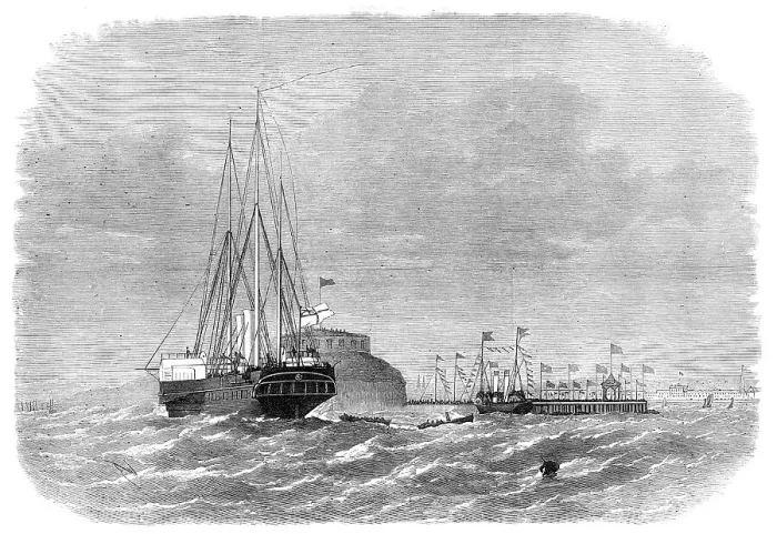 Framed Print : The Prince of Wales landing at Weymouth, 1872. Creator: Unknown Framed Print : The Prince of Wales landing at Weymouth, 1872. Creator: Unknown