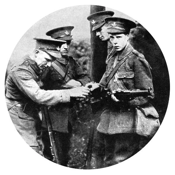 The Prince of Wales loading a rifle in the Grenadiers, First World War, 1914