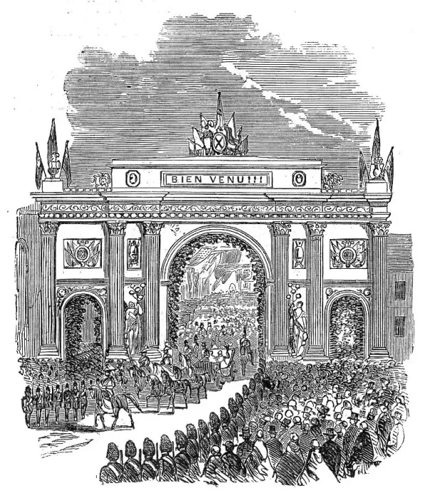 Framed Print : The Prince of Wales at Montreal - Arch at the head of M'Gill Street, 1860. Creator: Unknown Framed Print : The Prince of Wales at Montreal - Arch at the head of M'Gill Street, 1860. Creator: Unknown
