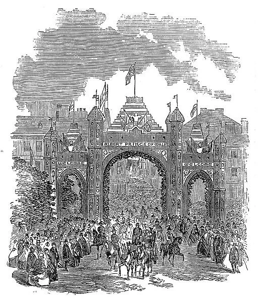 The Prince of Wales at Montreal - The Arch at the Place d'Armes, 1860. Creator: Unknown