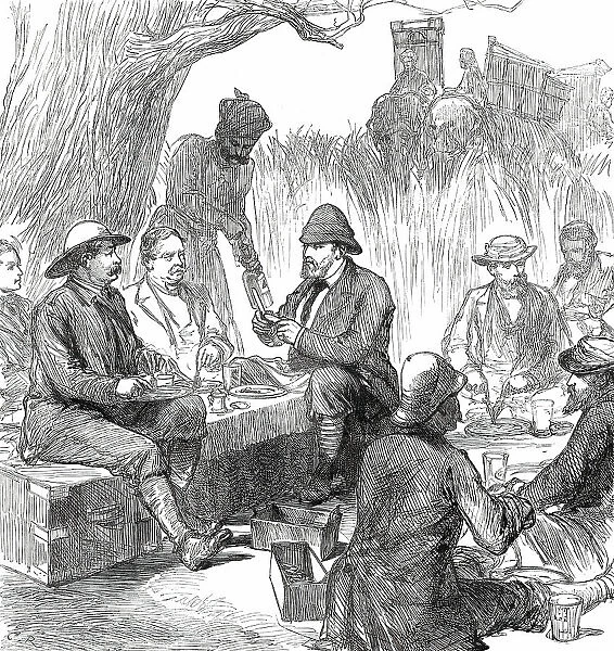 The Prince of Wales in the Terai: Tiffin in the Jungle...1876. Creator: C.R