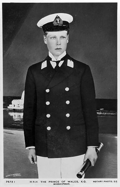 The Prince of Wales in the uniform of a midshipman, 1910. Artist: Rotary Photo