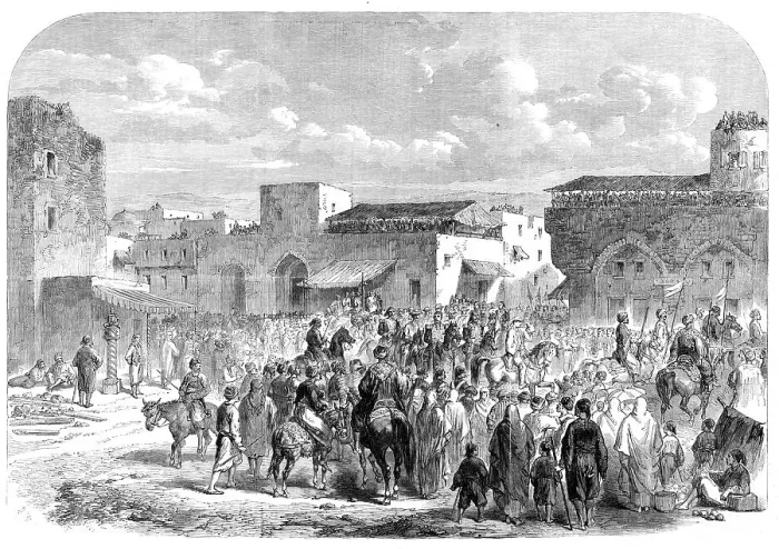 Framed Print : The Prince of Wales Visit to the East: arrival of His Royal Highness at Beyrout, 1862. Creator: Unknown Framed Print : The Prince of Wales Visit to the East: arrival of His Royal Highness at Beyrout, 1862. Creator: Unknown