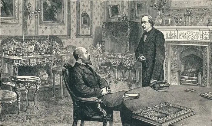Framed Print : Prince of Wales visiting Lord Beaconsfield at Hughenden Manor, 1896
