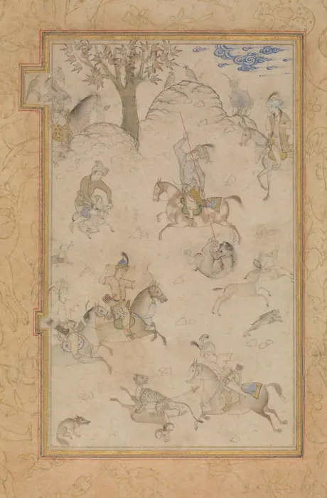 Framed Print : A Princely Hunt, late 16th century. Creator: Unknown Framed Print : A Princely Hunt, late 16th century. Creator: Unknown