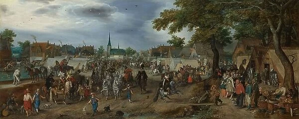 Princes Maurice and Frederick Henry at the Valkenburg Horse Fair, 1618. Creator: Adriaen van de Venne