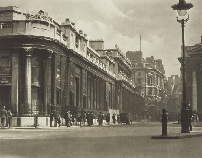 Framed Print : [Princes Street corner]. From the album: Photograph album - London, 1920s. Creator: Harry Moult