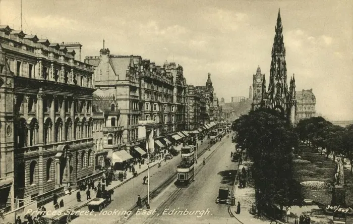 Framed Print : Princes Street Looking East, Edinburgh, c1920s. Creator: Unknown Framed Print : Princes Street Looking East, Edinburgh, c1920s. Creator: Unknown