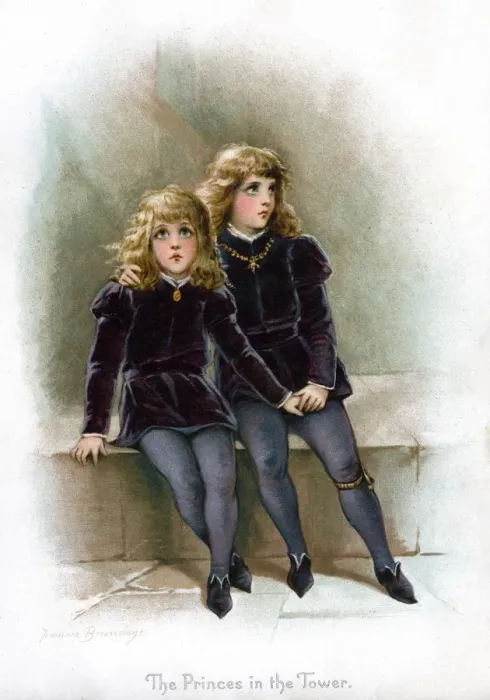 Framed Print : The Princes in the Tower, 1897. Artist: Frances Brundage Framed Print : The Princes in the Tower, 1897. Artist: Frances Brundage