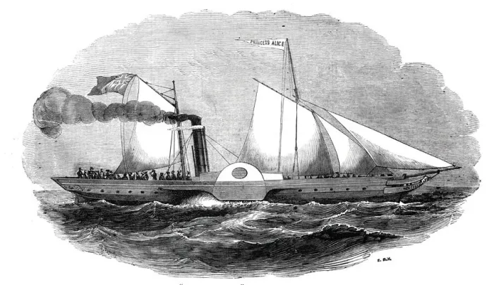 Framed Print : The Princess Alice, government steamer, 1844. Creator: Unknown