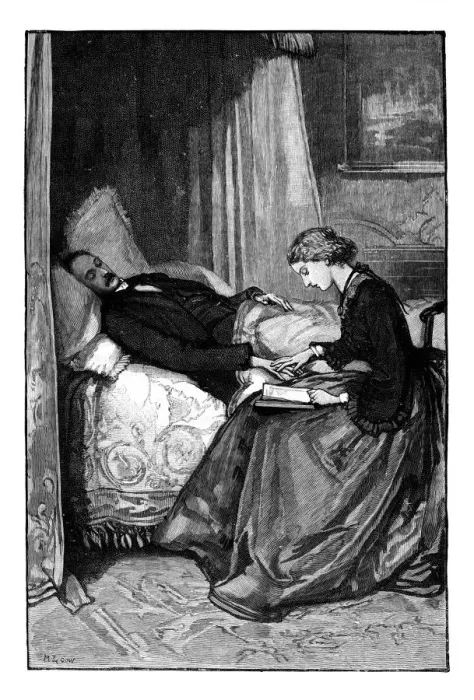 Framed Print : Princess Alice reading to her father, Prince Albert, c1850s Framed Print : Princess Alice reading to her father, Prince Albert, c1850s