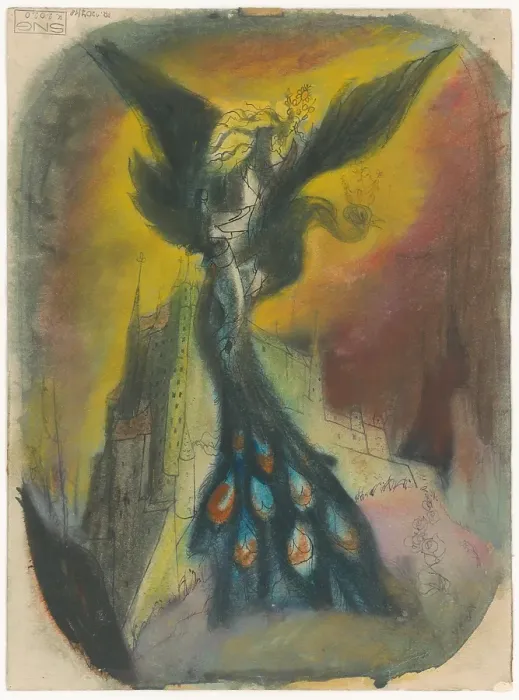 Framed Print : Princess carried away by a monster with a peacock's tail, 1940-1944. Creator: Jan Novak. Princess carried away by a monster with a peacock's tail, 1940-1944. Creator: Jan Novak Framed Print : Princess carried away by a monster with a peacock's tail, 1940-1944. Creator: Jan Novak. Princess carried away by a monster with a peacock's tail, 1940-1944. Creator: Jan Novak