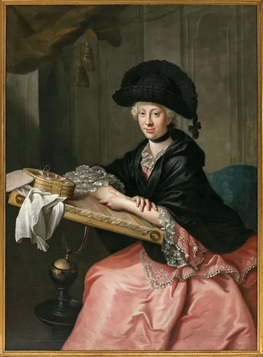 Framed Print : Princess Charlotte of Saxe-Meiningen (1751-1827), Duchess of Saxe-Gotha-Altenburg. Creator: Ziesenis, Johann Georg, the Younger (1716-1776)