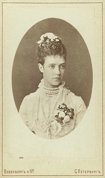 Princess Dagmar (later Empress Mariia Feodorovna) head-and-shoulders... between 1870 and 80. Creator: Unknown