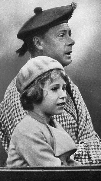 Princess Elizabeth with her uncle David, c1936