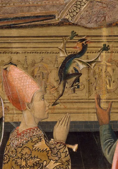 Framed Print : Princess Eudoxia before the Tomb of Saint Stephen (Detail). Artist: Vergos Family (active End of 15th cen. y) Framed Print : Princess Eudoxia before the Tomb of Saint Stephen (Detail). Artist: Vergos Family (active End of 15th cen. y)