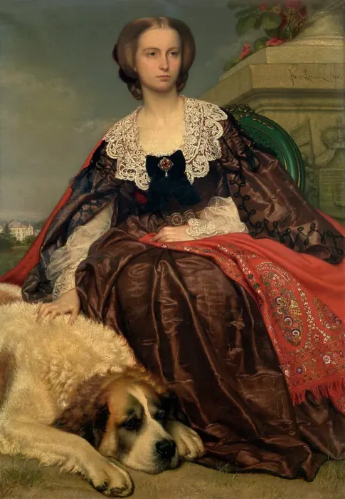 Framed Print : Princess Herminie de Looz et Corswarem, 1860. Creator: Joseph Henri Francois Van Lerius Framed Print : Princess Herminie de Looz et Corswarem, 1860. Creator: Joseph Henri Francois Van Lerius