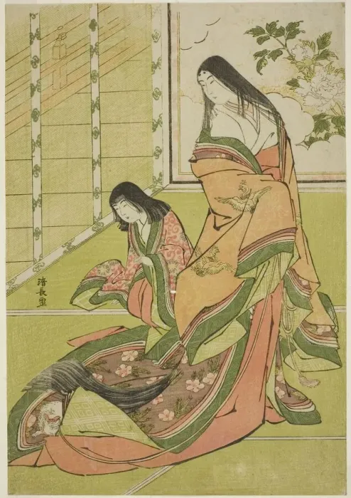 Framed Print : The Third Princess and Her Kitten, from an untitled series of court ladies, c. 1784 Framed Print : The Third Princess and Her Kitten, from an untitled series of court ladies, c. 1784