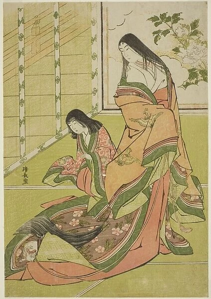 The Third Princess and Her Kitten, from an untitled series of court ladies, c. 1784