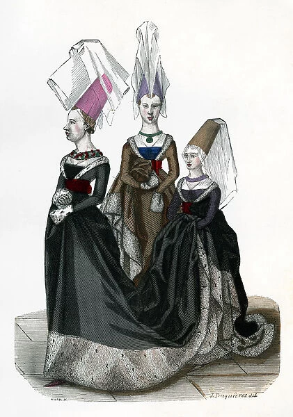 Princess and ladies in waiting, 1470 (1882-1884). Artist: Gautier