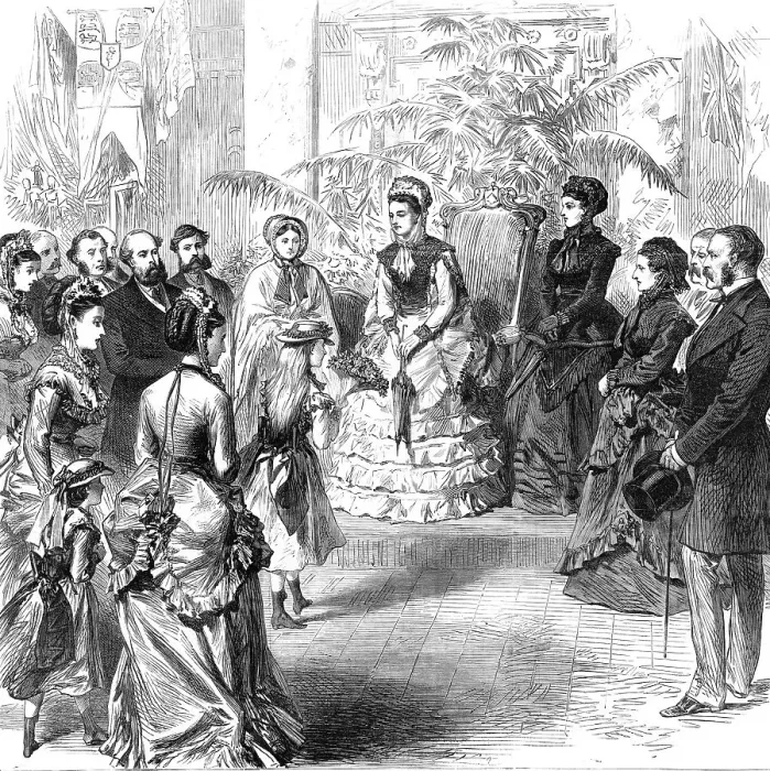 Framed Print : Princess Louisa opening the bazaar for the North-Eastern Hospital for Children, 1870. Creator: Unknown Framed Print : Princess Louisa opening the bazaar for the North-Eastern Hospital for Children, 1870. Creator: Unknown