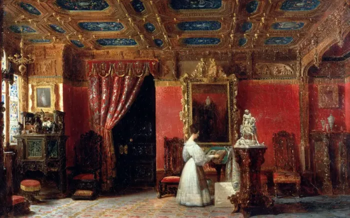 Framed Print : Princess Marie d?Orleans (1813-1839), Duchess of Wurttemberg, in her Atelier in the Palais des Tuile Artist: Lafaye, Prosper (1806-1883) Framed Print : Princess Marie d?Orleans (1813-1839), Duchess of Wurttemberg, in her Atelier in the Palais des Tuile Artist: Lafaye, Prosper (1806-1883)