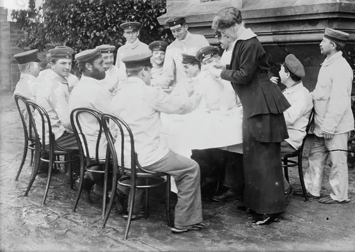 Framed Print : Princess Marie of Stolberg Werningen and wounded at her Chateau, between 1914 and c1915. Creator: Bain News Service Framed Print : Princess Marie of Stolberg Werningen and wounded at her Chateau, between 1914 and c1915. Creator: Bain News Service