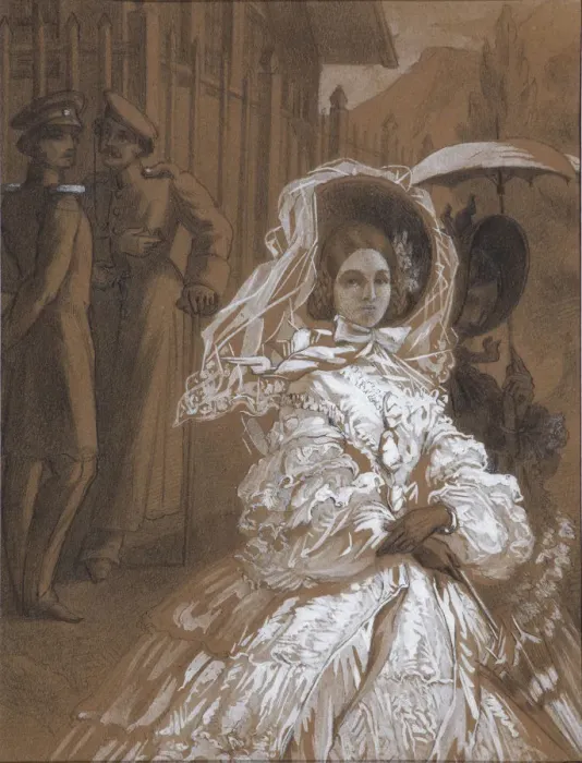 Framed Print : Princess Mary. Illustration to the novel A Hero of Our Time by Mikhail Lermontov, 1862. Artist: Vereshchagin, Vasili Vasilyevich (1842-1904)