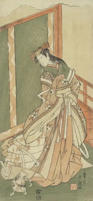 Framed Print : The Third Princess (Onna San no Miya), ca. 1771. Creator: Ippitsusai Buncho Framed Print : The Third Princess (Onna San no Miya), ca. 1771. Creator: Ippitsusai Buncho