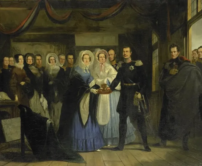 Framed Print : The Princess of Orange Receiving Alexander II (1818-1881), Grand Duke and Heir to the Throne of Russ Creator: Christiaan Julius Lodewijk Portman Framed Print : The Princess of Orange Receiving Alexander II (1818-1881), Grand Duke and Heir to the Throne of Russ Creator: Christiaan Julius Lodewijk Portman