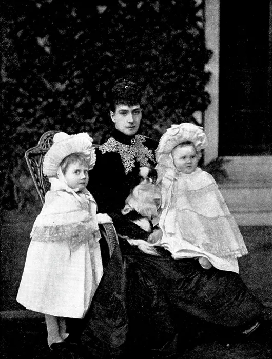 Framed Print : The Princess of Wales and her grandchildren, Lady Alexandra and Lady Maud Duff... 1895. Creator: W&D Downey Framed Print : The Princess of Wales and her grandchildren, Lady Alexandra and Lady Maud Duff... 1895. Creator: W&D Downey