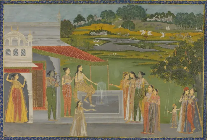 Framed Print : Princesses Gather at a Fountain, ca. 1770. Creator: Unknown Framed Print : Princesses Gather at a Fountain, ca. 1770. Creator: Unknown