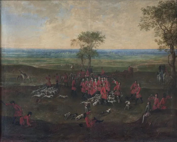 Framed Print : Princesses, partly in male dress, participating in a hunt, 1749-1848. Creator: Unknown Framed Print : Princesses, partly in male dress, participating in a hunt, 1749-1848. Creator: Unknown
