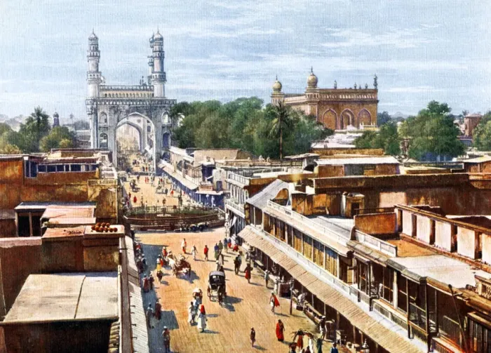 Framed Print : Principal Entrance Street, Hyderabad, India, early 20th century Framed Print : Principal Entrance Street, Hyderabad, India, early 20th century