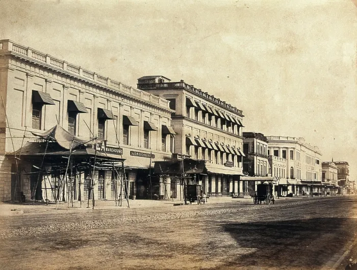 Framed Print : A principal street in Calcutta, c1880s. Creator: Unknown Framed Print : A principal street in Calcutta, c1880s. Creator: Unknown