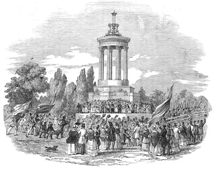 Framed Print : Principal view of the Monument, 1844. Creator: Unknown Framed Print : Principal view of the Monument, 1844. Creator: Unknown