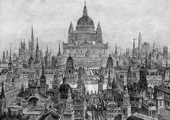 Framed Print : The Principal Works of Sir Christopher Wren, 1882 Framed Print : The Principal Works of Sir Christopher Wren, 1882