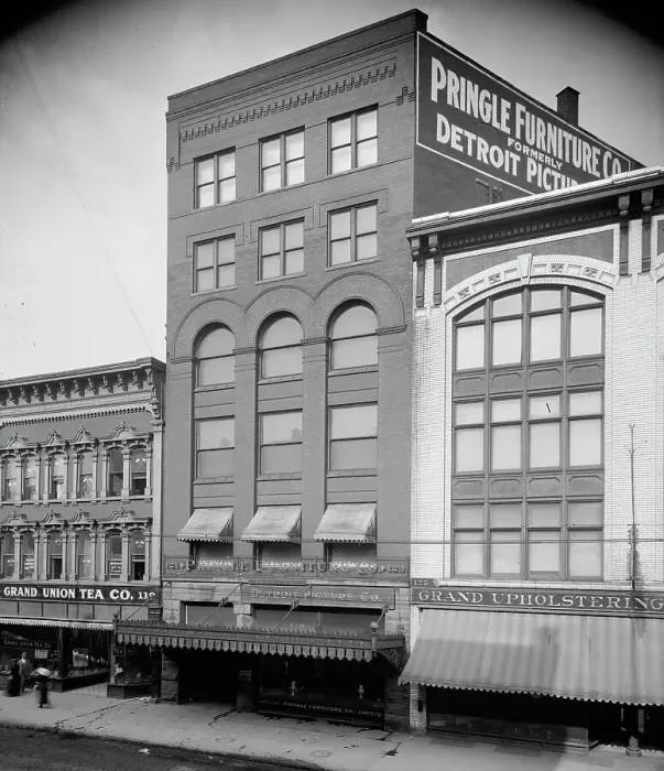 Framed Print : Pringle Furniture [Co. building, Detroit, Mich.], between 1910 and 1920. Creator: William H. Jackson