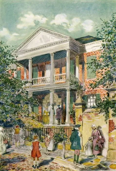 Framed Print : Pringle House, Charleston, South Carolina, USA, c18th century (1921). Artist: James Preston Framed Print : Pringle House, Charleston, South Carolina, USA, c18th century (1921). Artist: James Preston