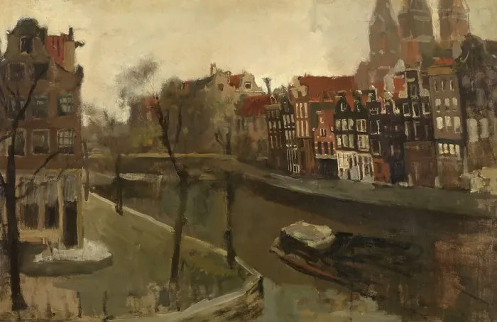 Framed Print : Prinsengracht in Amsterdam. Creator: Breitner, George Hendrik (1857-1923) Framed Print : Prinsengracht in Amsterdam. Creator: Breitner, George Hendrik (1857-1923)