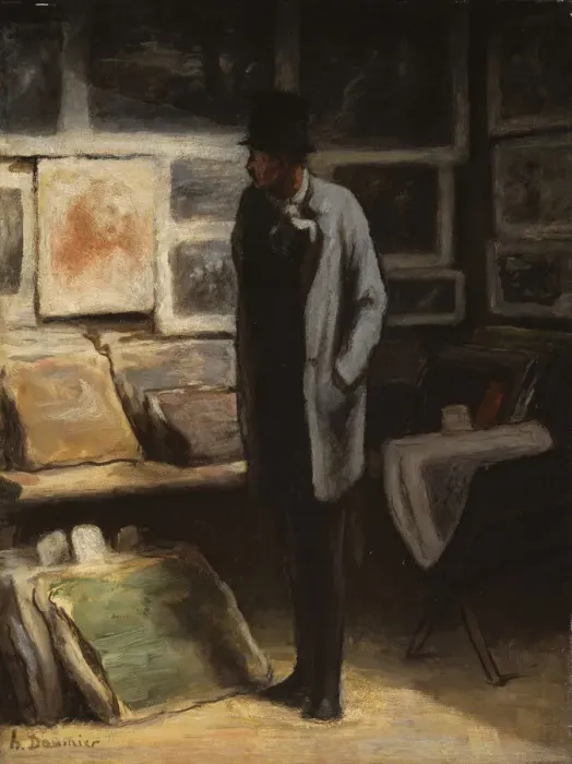Framed Print : The Print Collector, c. 1857 / 63. Creator: Honore Daumier Framed Print : The Print Collector, c. 1857 / 63. Creator: Honore Daumier