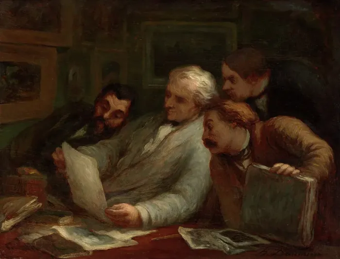 Framed Print : The Print Collectors, c1860-63. Creator: Honore Daumier Framed Print : The Print Collectors, c1860-63. Creator: Honore Daumier
