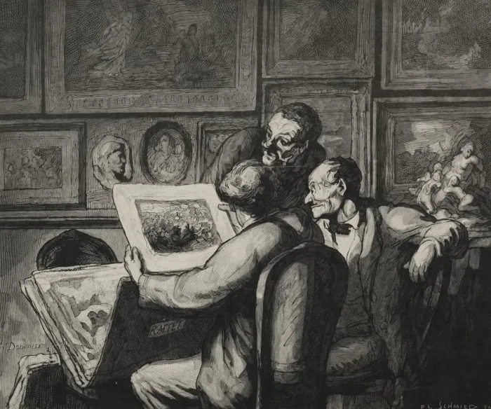 Framed Print : Print Enthusiasts. Creator: Honore Daumier (French, 1808-1879) Framed Print : Print Enthusiasts. Creator: Honore Daumier (French, 1808-1879)