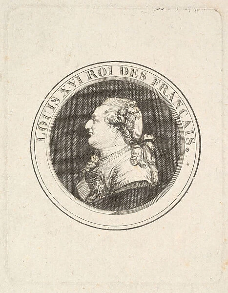 Print of a Portrait Medal of Louis XVI, possibly 1789-90