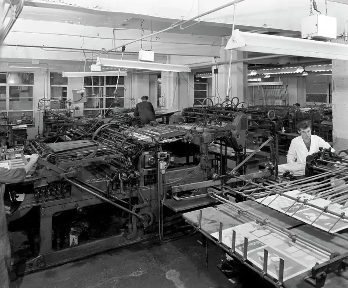 Framed Print : A print room, Mexborough, South Yorkshire, 1959. Artist: Michael Walters Framed Print : A print room, Mexborough, South Yorkshire, 1959. Artist: Michael Walters