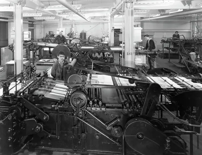 Framed Print : A print room, Mexborough, South Yorkshire, 1959. Artist: Michael Walters Framed Print : A print room, Mexborough, South Yorkshire, 1959. Artist: Michael Walters