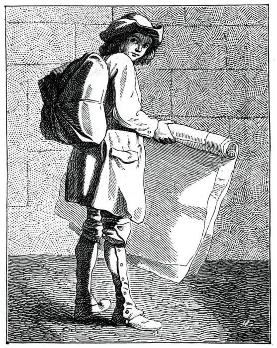 Framed Print : The Print Seller, 1737-1742. Artist: Bouchardon Framed Print : The Print Seller, 1737-1742. Artist: Bouchardon