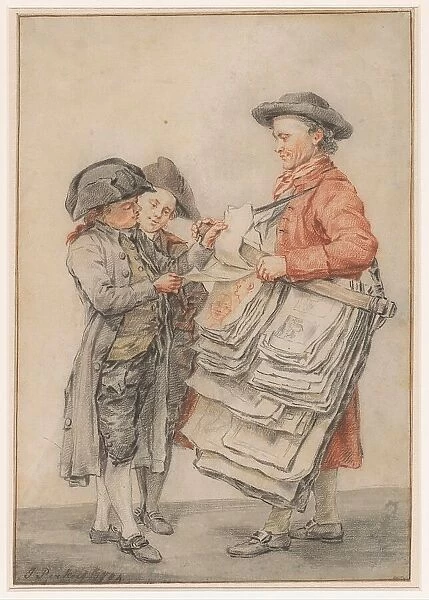 The print seller, 1784. Creator: Jacobus Perkois