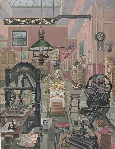 Print Shop, 1870, 1935  /  1942. Creator: Perkins Harnly